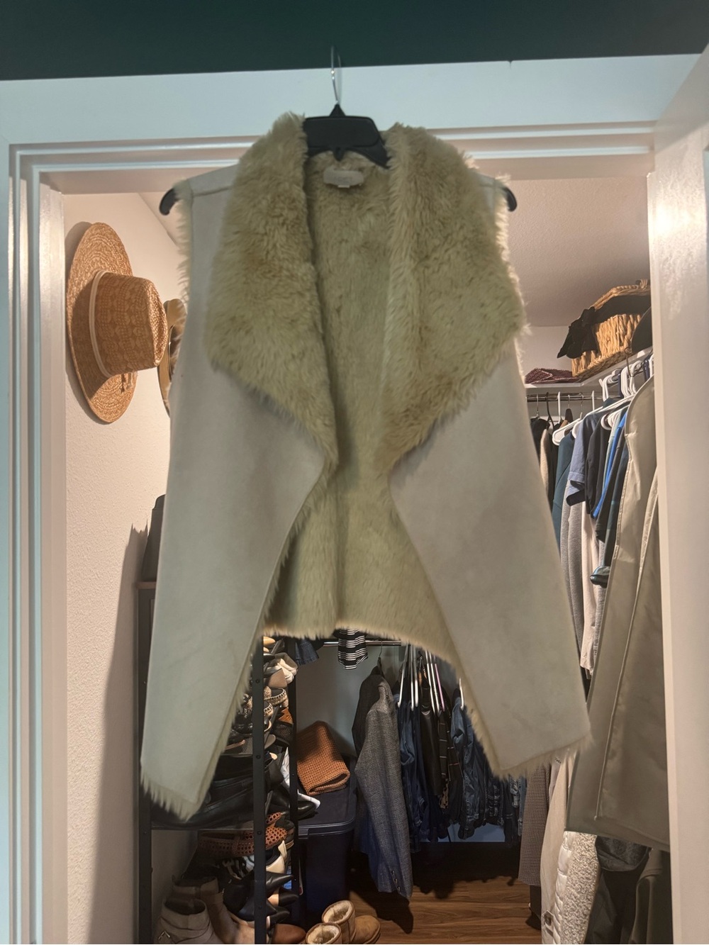 LOFT Cream Faux Suede Vest